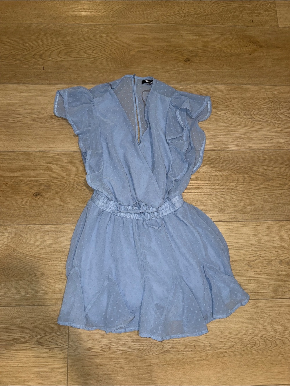Trixxi Light Blue Ruffle Romper